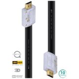 CABO HDMI 2.0 FLAT 4K COM CONECTOR DESMONTAVEL - 10 METROS - H20FL10