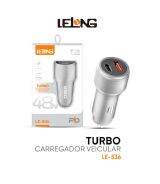 CARREGADOR VEICULAR LELONG TURBO 48W LE-536