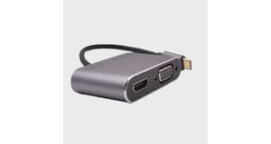 ADAPTADOR TYPE C 4-EM-1 PARA HDMI VGA PD E USB 3.0 VINIK - AT41VN
